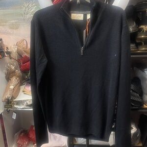 Weatherproof Men's Black Zip-Neck Sweater soft and stretchy